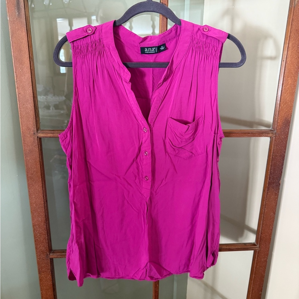 A.N.A V-neck Lightweight Pink Tank Top Size 1X